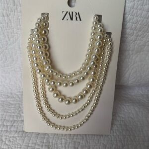 Zara Multi-Strand Faux Pearl Necklace